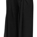 Pants for Women High Waisted Wide Leg Stretchy Loose Fit Casual Trousers with Pocket