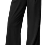 Wide Leg Stretchy Work Pants Slacks for Women Business Casual Pants High Waisted Waffle 26''/28'' Dress Pants