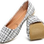 Women’s Round Toe Flats Shoes Ballet Flats Dressy Comfortable White Green Flats for Women